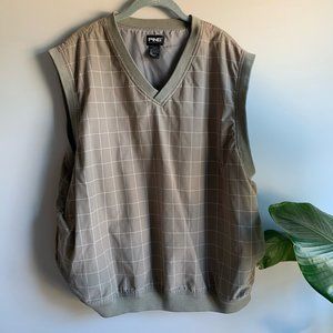 Ping Beige Plaid Windbreaker Golf Vest Size XXL